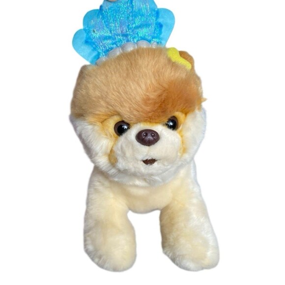 GUND Boo Mermaid Plush Stuffed Animal Shimmer Tail Crown Dog Toy Blue - Picture 2 of 5